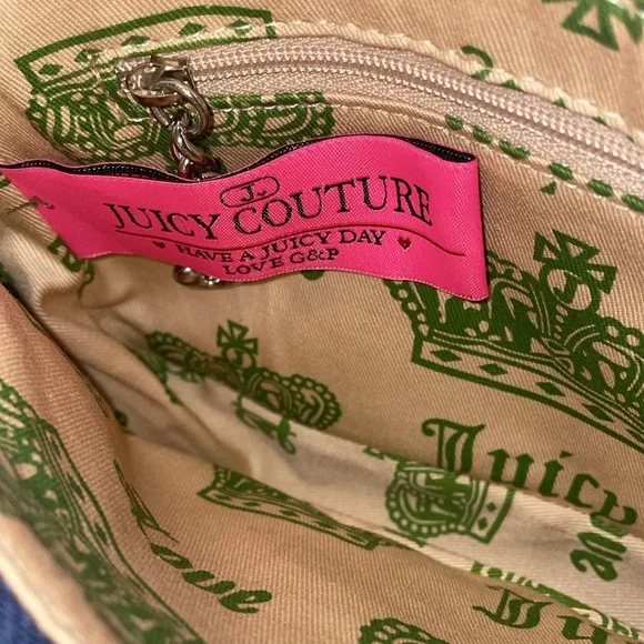 💙💚Y2K Juicy Couture Green and Navy Shoulder Bag with Original Dust Bag💙💚 - Picture 10 of 16